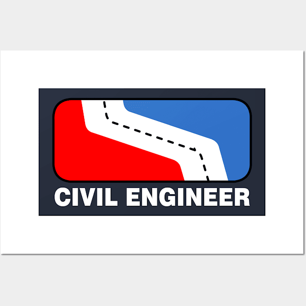 Civil Engineer League White Text Wall Art by Barthol Graphics